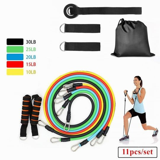 Musclefit Resistance Bands (Set of 11 Pieces with Bag)