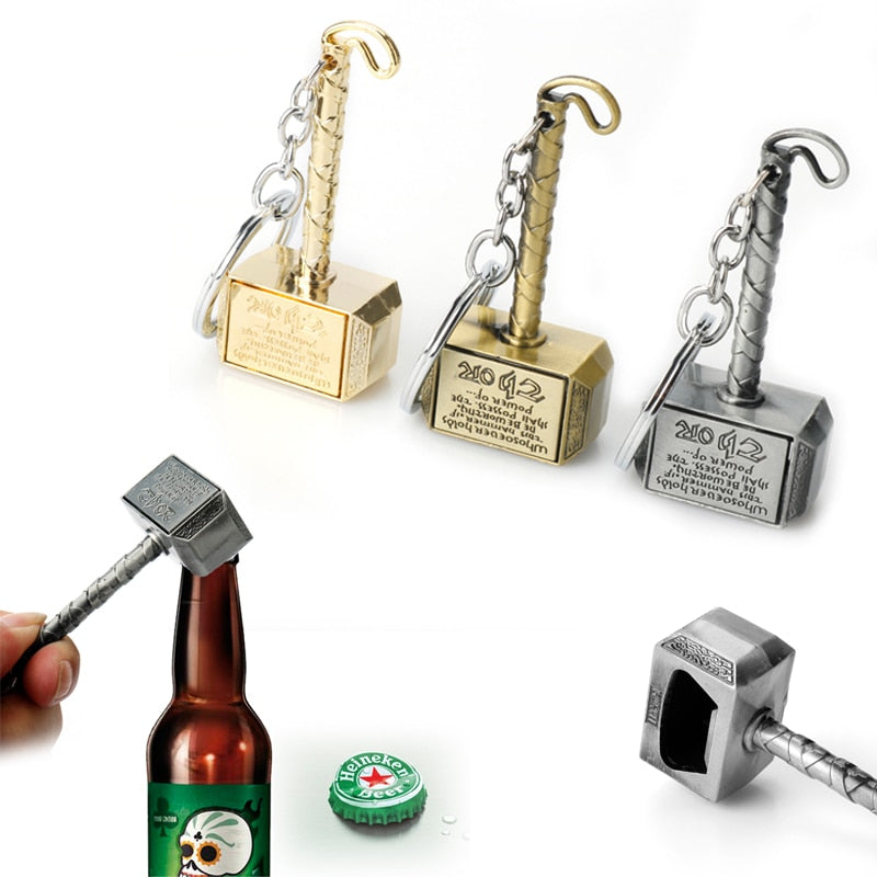 Thor Hammer Beer Bottle Opener Keychain