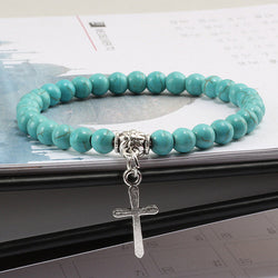 6mm Boho Natural Turquoises Beads Bracelet