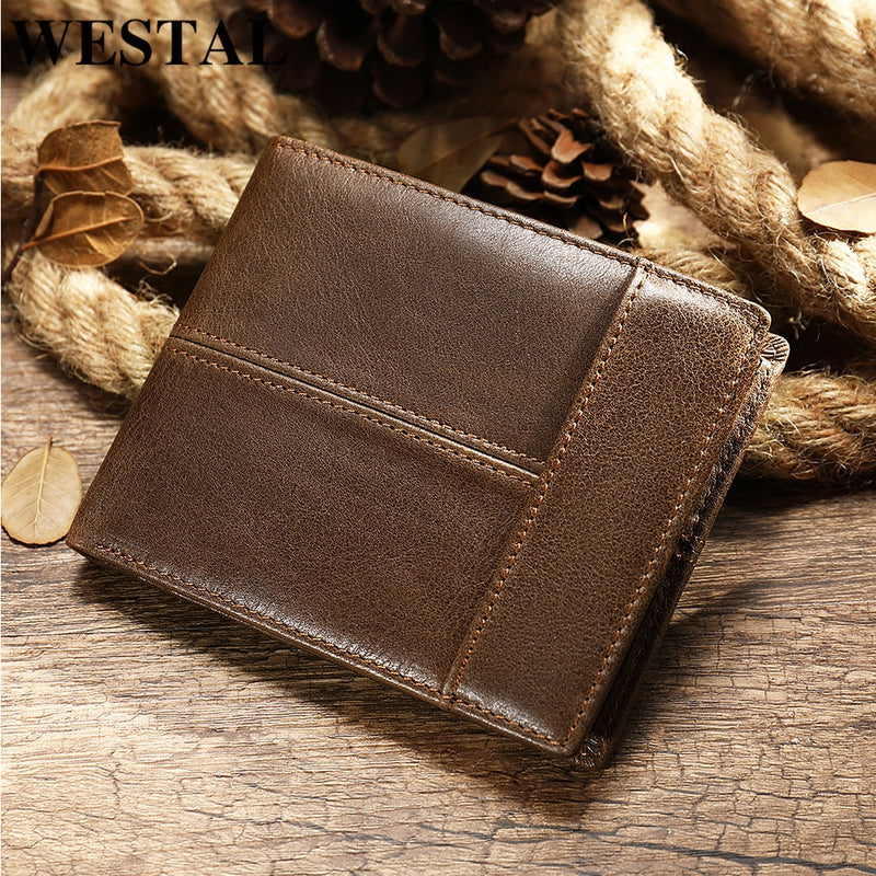 Genuine leather purse for men credit card holder